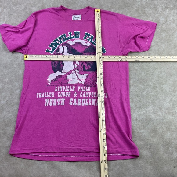 Vintage Linville Falls North Carolina Shirt 80s Campground Single Stitch Barbour - Picture 9 of 9